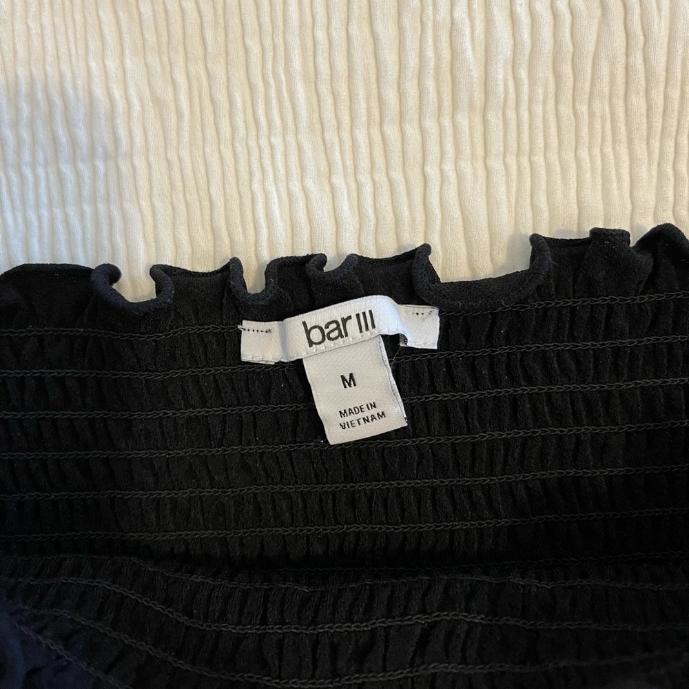 Bar Iii Womens Black Ribbed Solid Long Sleeve Squ… - image 2